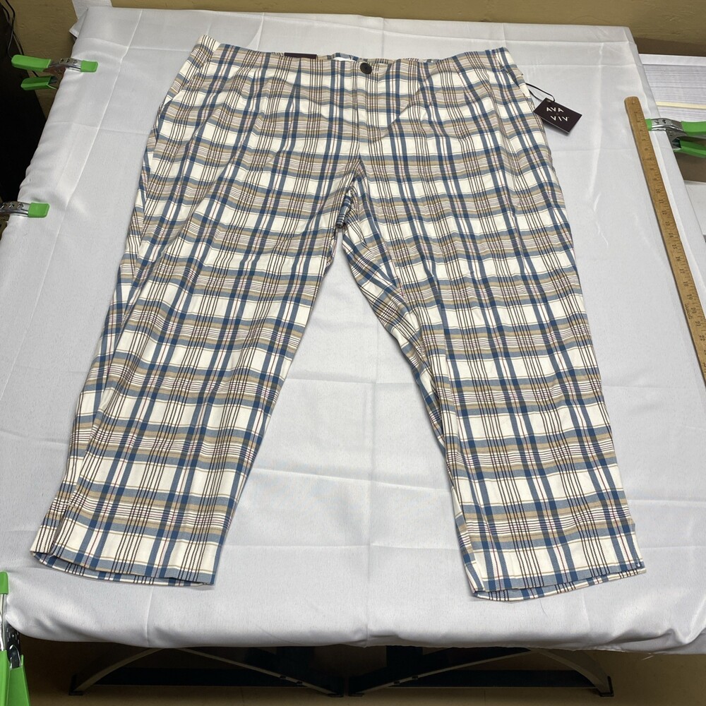 NWT Ava & Viv Women's Skinny High-Rise Plaid Pants Size 26W R Stretch